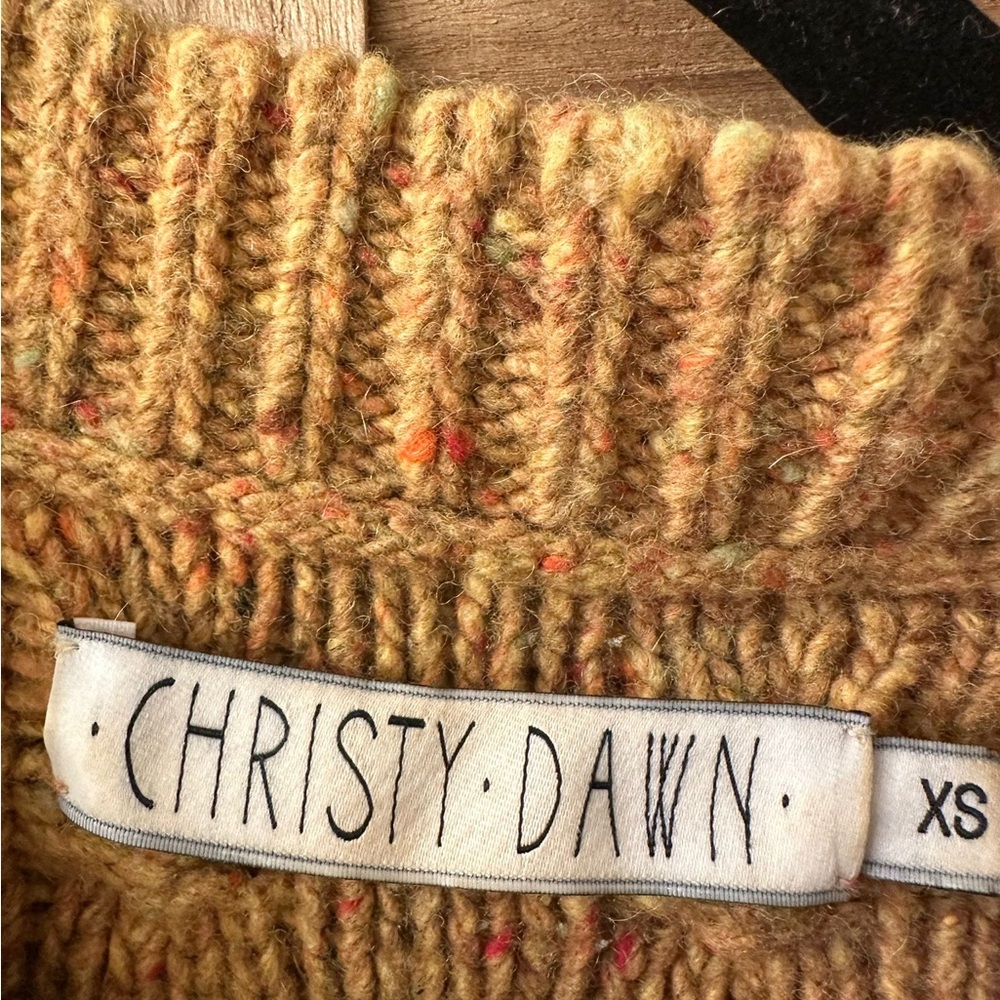 Christy Dawn Frannie Sweater Wool Blend in Yellow Gold size XS - Picture 6 of 7